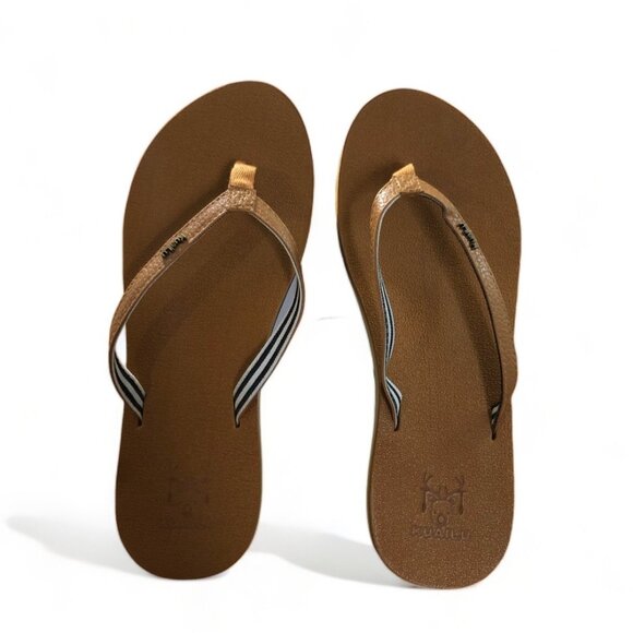 Kuailu Women's Flip Flops Size 10 Comfortable Brown Sandals Durable Stylish, New - Picture 2 of 7